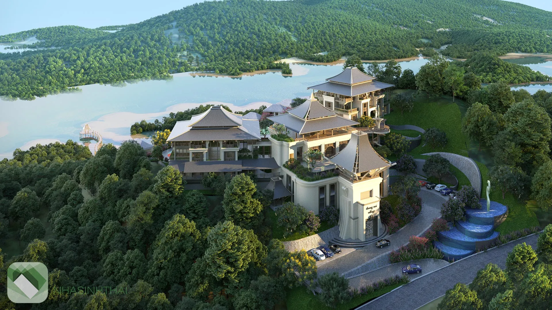 Phối cảnh tổng thể của resort sinh thái