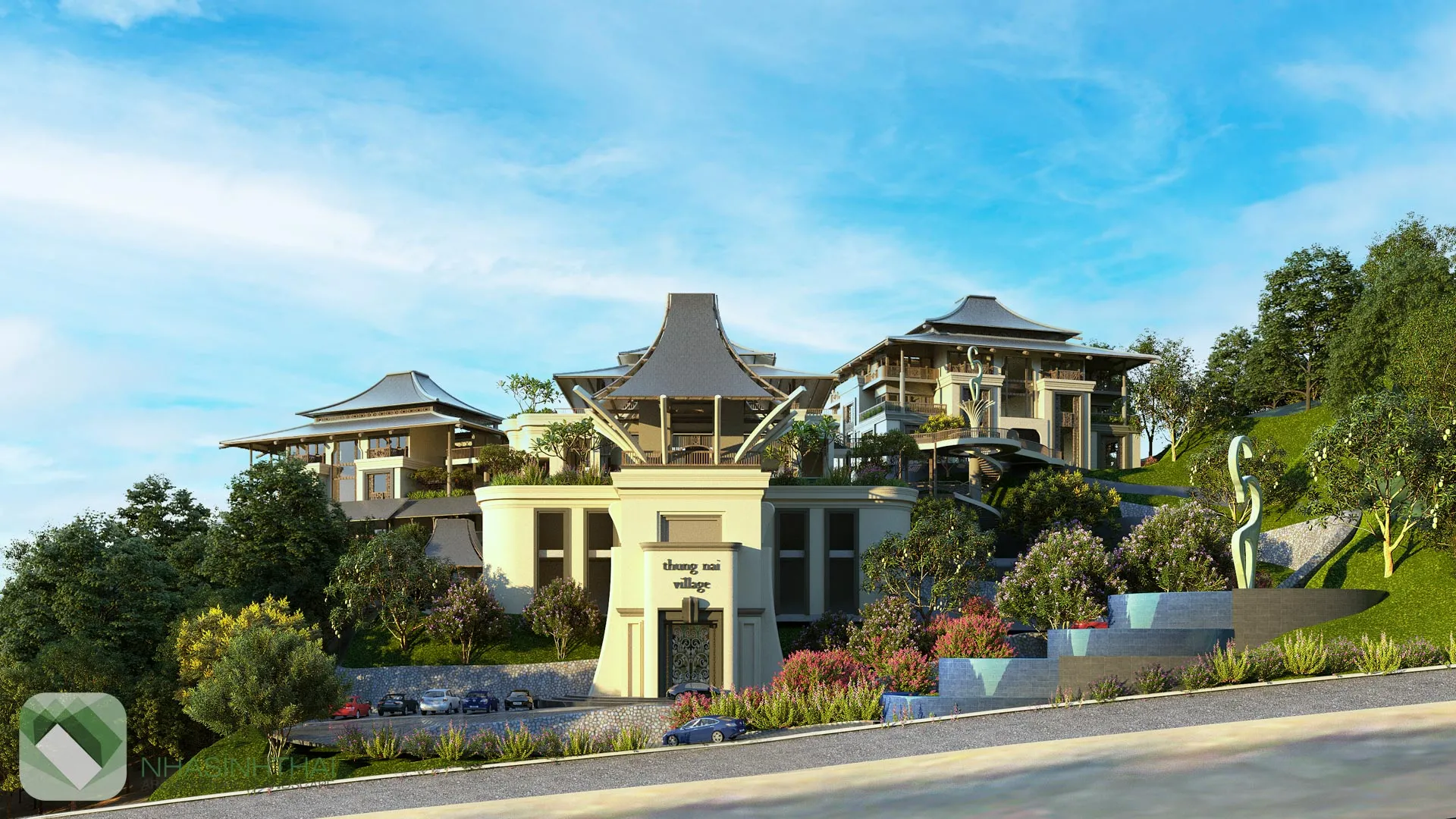 Phối cảnh lối vào của resort