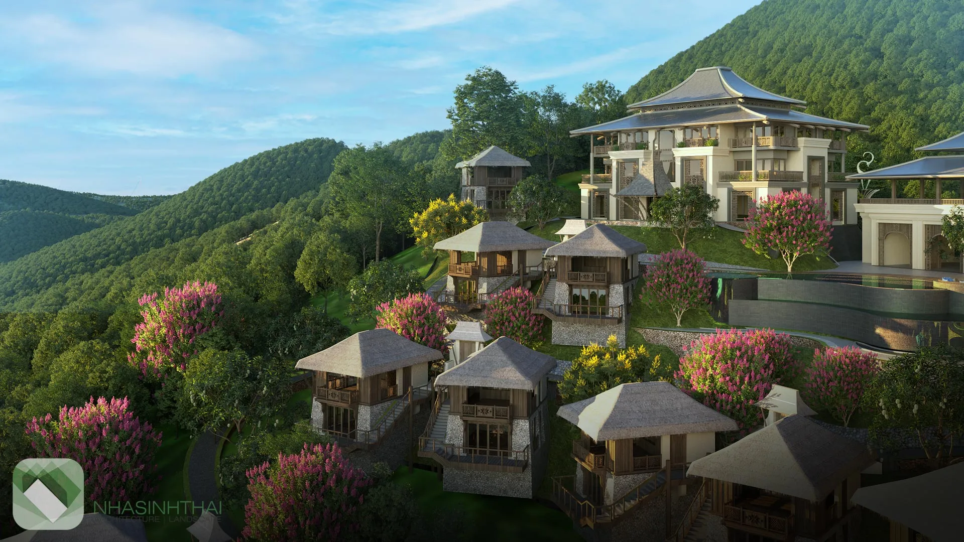 Phối cảnh bungalow của resort