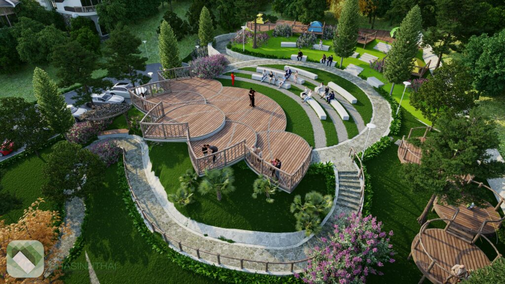 Phối cảnh từ trên cao khu săn mây của công viên sinh thái