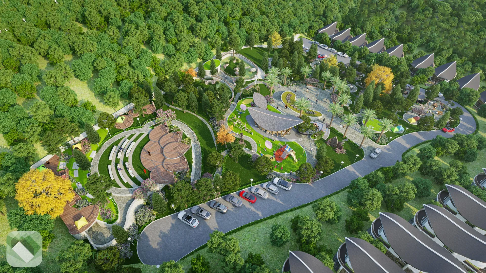 Phối cảnh tổng thể của khu công viên sinh thái