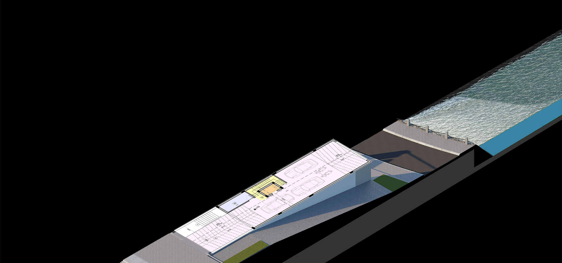 ảnh động mặt cắt qua các tầng nhà tân cổ sinh thái